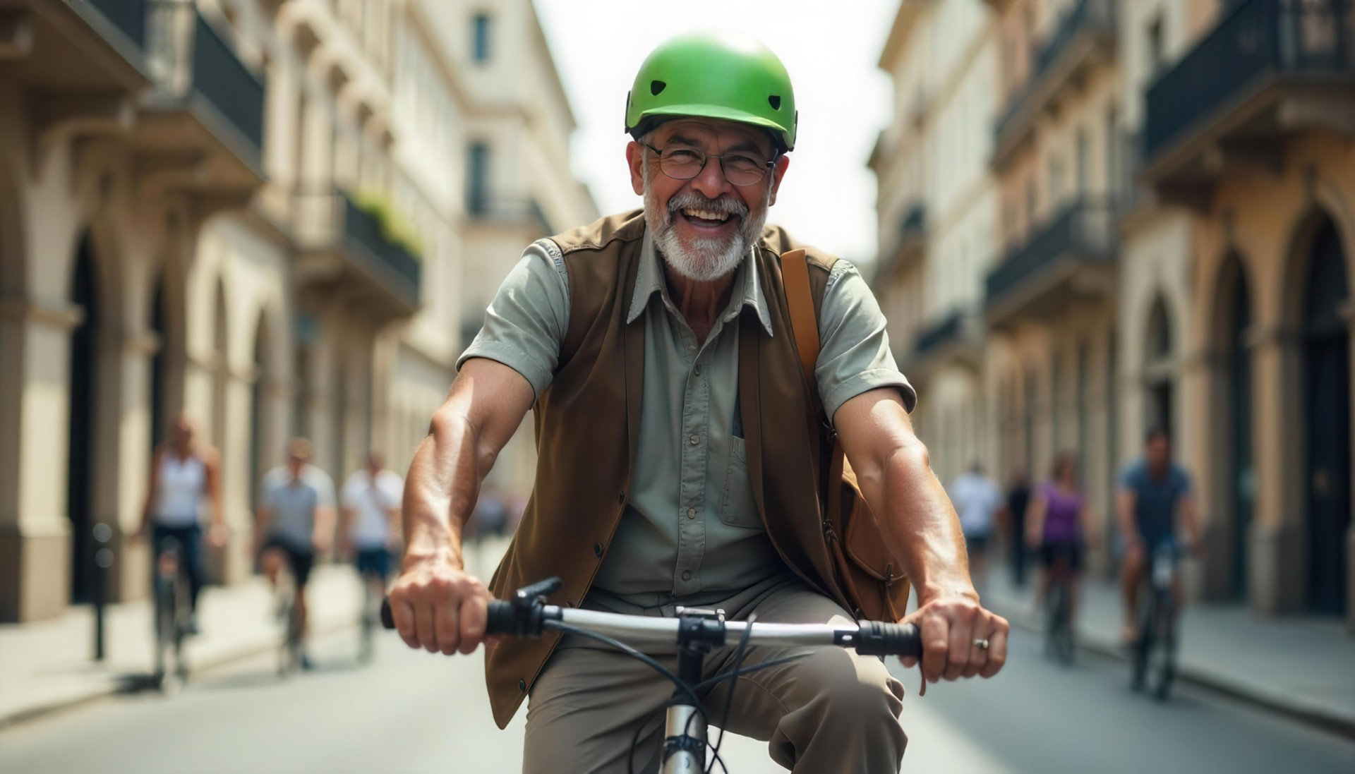 Senior en balade à vélo en toute sécurité grâce à la téléassistance géolocalisée en Dordogne et lot-et-Garonne